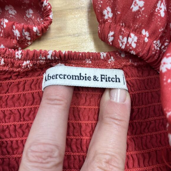 Abercrombie & Fitch Puff Sleeve Smocked Mini Babydoll Dress Floral Size Medium - Picture 3 of 16